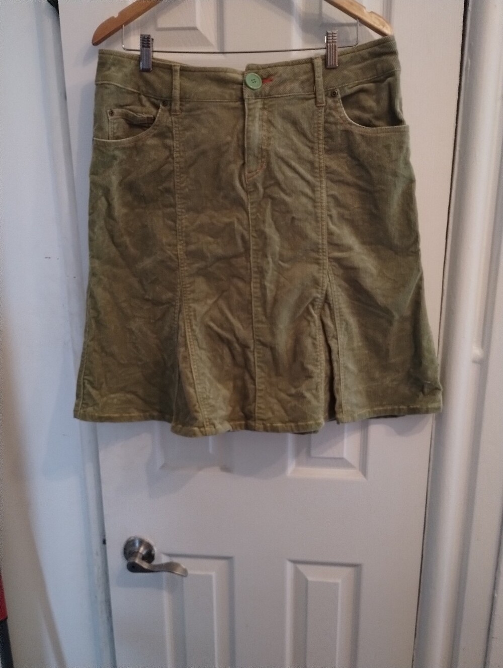 Replik Women's Olive Green A-Line Corduroy Skirt Size 12